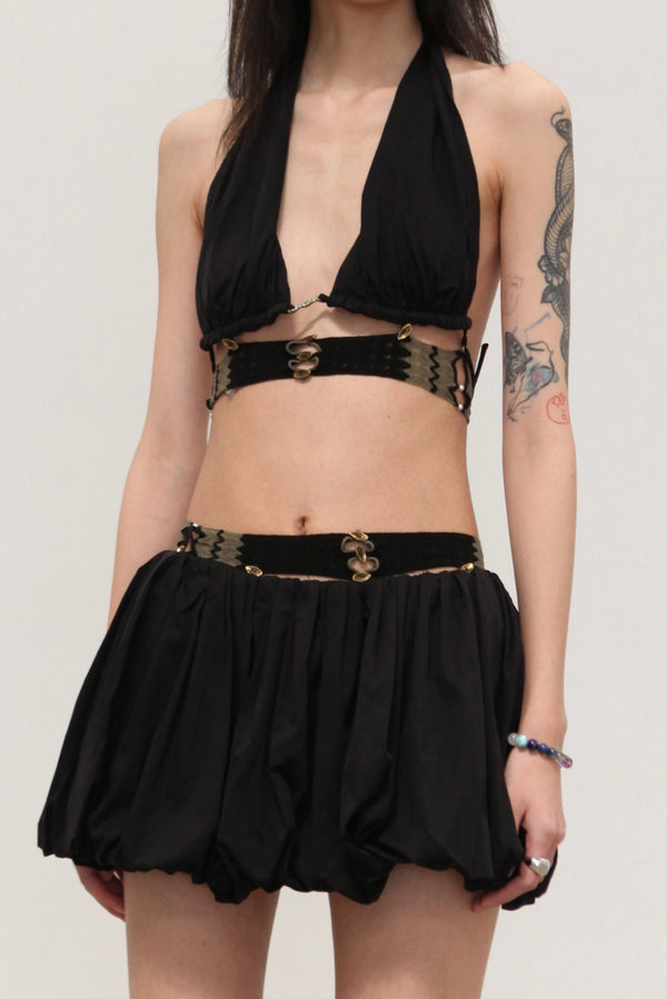RUI built 25 spring and summer ripple stitching halter strap RUI-RSS25CB01-HEI Onyx Black